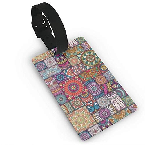 Luggage Tags with Boho Patchwork Pattern Printing ID Lable Baaggage Hanbdag ID Tag