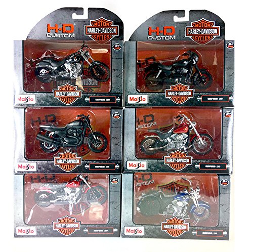 Maisto Harley Davidson Motorcycle 6pc Set Series 35 1/18 Diecast Models by