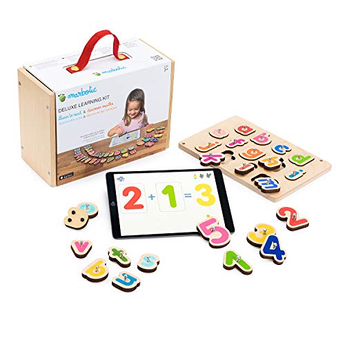 Marbotic - Deluxe Learning Kit for iPad, Letras y números interactivos de Madera para Aprender a Leer y Contar de Forma práctica y Divertida, Edad: 3-5 años