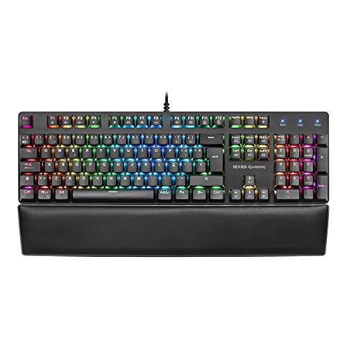 Mars Gaming MK5, teclado mecánico switch rojo, RGB 16.8, software, reposamuñecas Mars Gaming MK5, teclado mecánico switch rojo, RGB 16.8, software, reposamuñecas