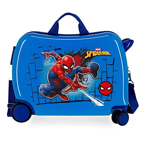 Marvel Spiderman Red Maleta Infantil Azul 50x39x20 cms Rígida ABS Cierre combinación 38L 2,1kgs 4 Ruedas Equipaje de Mano