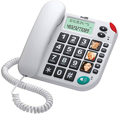 Maxcom KXT480BI - Teléfono fijo, color blanco Maxcom KXT480BI - Teléfono fijo, color blanco
