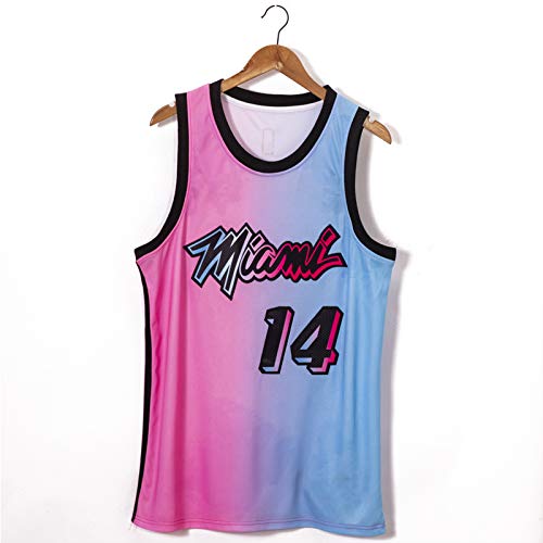 Miami Heat Camiseta Tyler Herro # 14 City Edition Basketball Men's Jersey, Men's Polyester Sports Vest (55-95kg) XXL