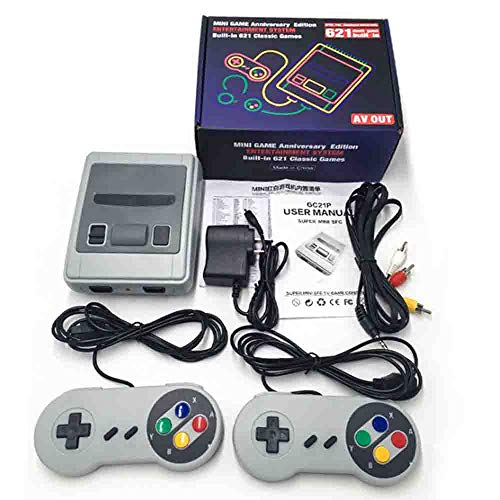 Mini clásico Juego de Consola con Usted Feliz Recuerdos de la Infancia Incorporado 621 Juegos y 2 NES Classic AV Controladores de Salida de 8 bits y Llevar
