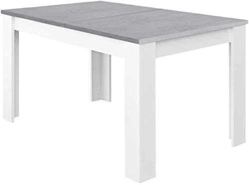 Mobelcenter – Mesa de Comedor Extensible Kendra – Mesa de Salón o Cocina – Medidas: Ancho: 140 cm x Fondo: 90 cm x Alto: 78 cm – Ancho Mesa Extendida: 190 cm (Cemento y Blanco Artik) - (1091) Mobelcenter – Mesa de Comedor Extensible Kendra – Mesa de Salón o Cocina – Medidas: Ancho: 140 cm x Fondo: 90 cm x Alto: 78 cm – Ancho Mesa Extendida: 190 cm (Cemento y Blanco Artik) - (1091)