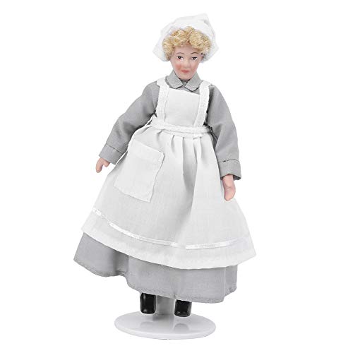 Modelo de muñeca de Porcelana de simulación, Miniatura Dollhouse Chef Man Servant Ornament Doll 1:12 Dollhouse Accessories Juego de rol Regalo para niños y niñas(#2)
