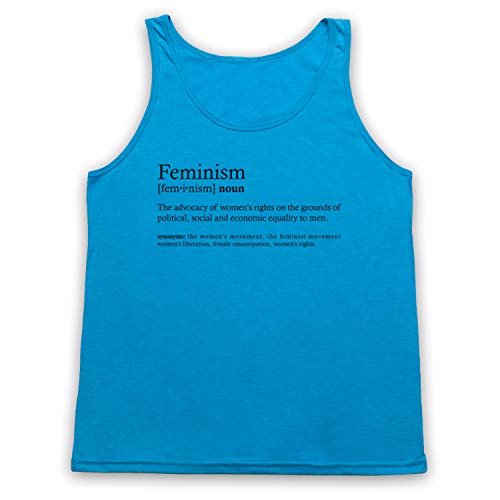 My Icon Art & Clothing Feminismo Diccionario Definición de Derechos para Mujer Chica Power Feminist Camiseta sin Mangas Azul Azul De Neón X-Small/Pecho 76/81 cm
