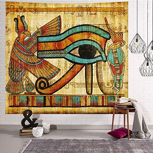 N / A Tapiz de Egipto Antiguo para Colgar en la Pared, tapices egipcios Hippie Impresos de la Cultura Antigua, Tela de Pared, decoración del hogar A2 150x150cm