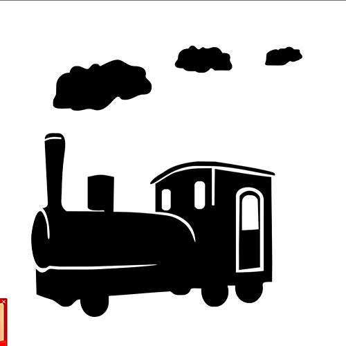 N-P Dibujos Animados Locomotora Tren Pared Pegatina decoración del hogar Vinilo removible Arte de Pared para habitación de niños 59 * 59Cm