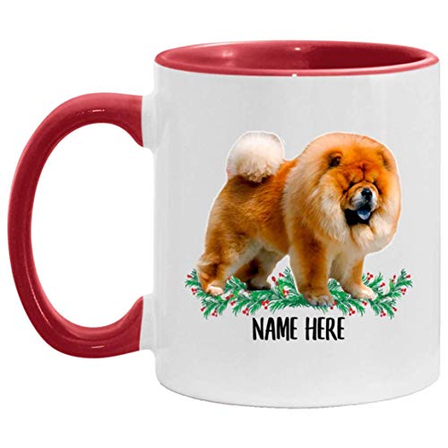 N\A Funny Chow Chow Red Personalized Name Gift for Mom Taza Decorativa roja 11 oz