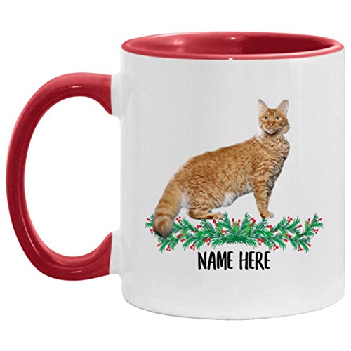 N\A Funny Lapern Cat Red Personalized Name Gift for Mom Taza Decorativa roja 11 oz
