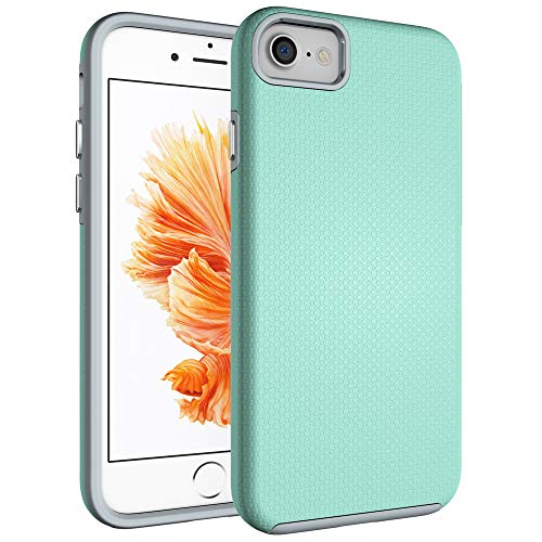 NALIA Funda Compatible con iPhone SE 2020/8 / 7, Dos Partes Carcasa Protectora Silicona con Cobertura Dura, Ultra-Fina Movil Bumper Ligera Goma Cubierta Delgado Cover Case, Color:Turquesa