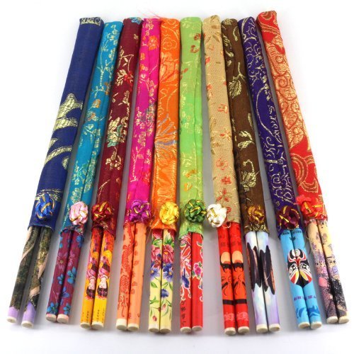 Ndier - Lote de 10 pares de palillos chinos de bambú, para casa Ndier - Lote de 10 pares de palillos chinos de bambú, para casa