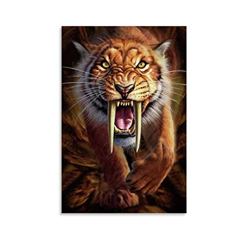 NENBN - Póster decorativo de tigre con dientes de sable (30 x 45 cm)