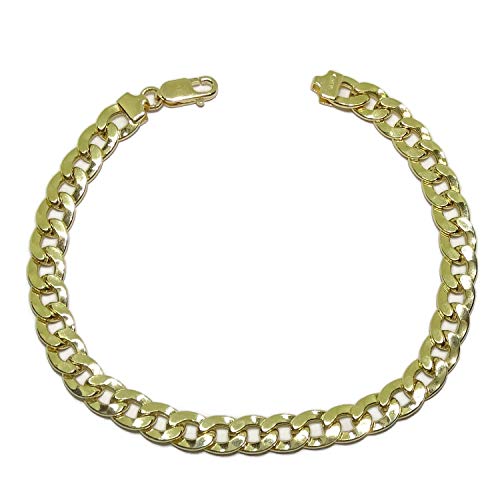 Never Say Never Pulsera de Oro Amarillo de 18k para Hombre Tipo barbada de 20.00cm de Larga, 6.5mm de Ancha y 9.05gr Todo Oro de 18k. Cierre mosquetón para máxima Seguridad Never Say Never Pulsera de Oro Amarillo de 18k para Hombre Tipo barbada de 20.00cm de Larga, 6.5mm de Ancha y 9.05gr Todo Oro de 18k. Cierre mosquetón para máxima Seguridad