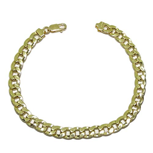 Never Say Never Pulsera de Oro Amarillo de 18k para Hombre Tipo barbada de 20.00cm de Larga, 6.5mm de Ancha y 9.05gr Todo Oro de 18k. Cierre mosquetón para máxima Seguridad