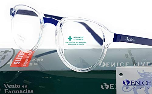 New Model última moda Gafas de lectura, presbicia, vista cansada, Diseño en 3 Colores. VENICE Oxford - Dioptrías: 1 a 3,5 (Azul, 1.50)