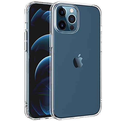 New'C - Carcasa compatible con iPhone 12 Pro Max (6.7") [Ultra Transparente Silicona de Gel TPU Flexible] Carcasa de protección con absorción de golpes y antiarañazos