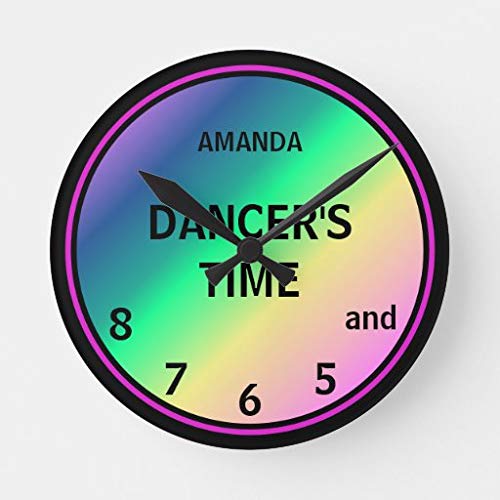 Ninguna marca Rainbow and Black Custom Dancers Time Reloj redondo