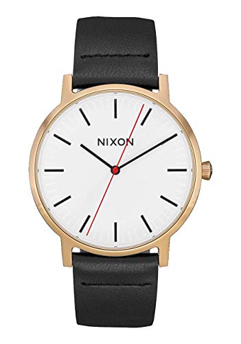 NIXON Porter Leather A1058-50m Water Resistant Men's Analog Classic Watch (40mm Watch Face, 20-18mm Leather Band)