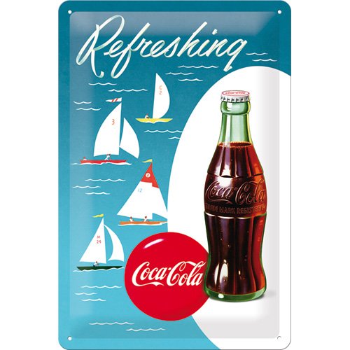 Nostalgic-Art Cartel de Chapa 20x30 cm Coca-Cola - Sailing Boats