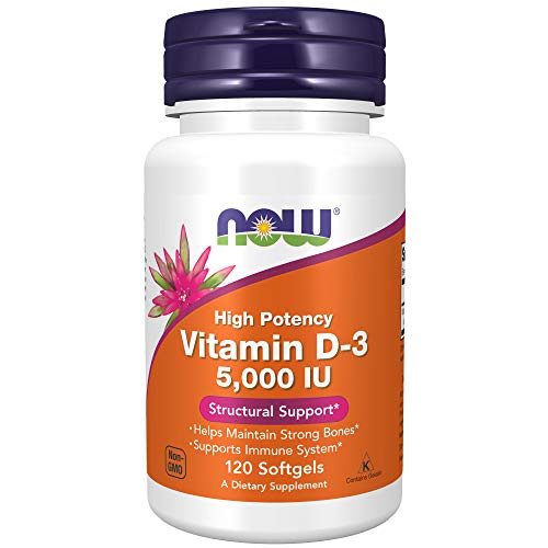 Now Foods, Vitamin D-3, Highest Potency, 5,000 IU, 120 Softgels.