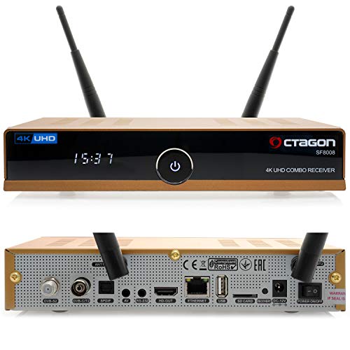 OCTAGON SF8008 Limited Gold Edition – Combo 4K UHD E2 DVB-S2X & DVB-C/T2 (Dual OS)
