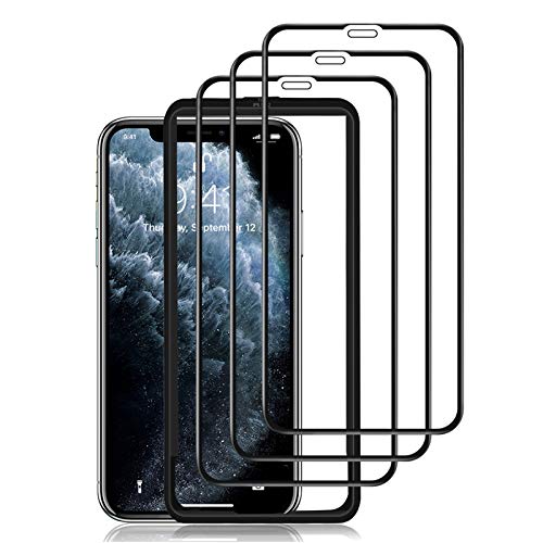 omitium Protector Pantalla para iPhone 11 Pro MAX, [3 Pack] Cobertura máxima iPhone XS MAX Cristal Templado [Marco Instalación Fácil] Sin Burbujas Dureza 9H Vidrio Templado iPhone 11 Pro MAX