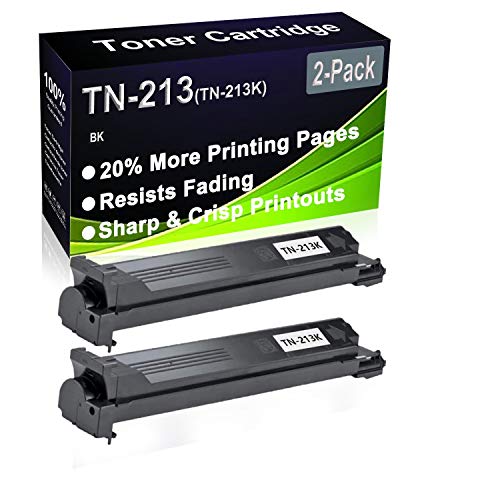 Paquete de 2 cartuchos de tóner para impresoras Konica Minolta BizHub C200 C203 (negro), compatible con TN-213 TN-213K (A0D7152)