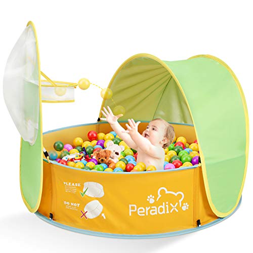 Peradix Tienda de Playa para Bebés Portátiles,2 en 1 Piscina de Bolas Bebe de Campaña para bebés con Cesta Pop-up Piscina Bebe Desmontable de Vacaciones en la Playa al Aire Libre Interior y Exterior