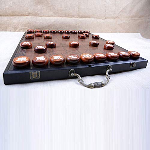 PIVFEDQX Shangu - Caja plegable de madera roja de ajedrez chino, tamaño antiguo, juego de ir Xiang Qi Internacional, juguete plegable, regalo no magnético casual Puzzle Party