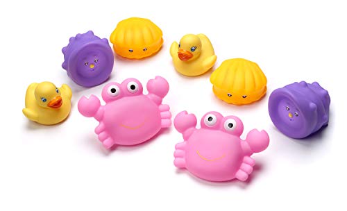 Playgro 40077 - Juguetes para baño, colores rosas y amarillos