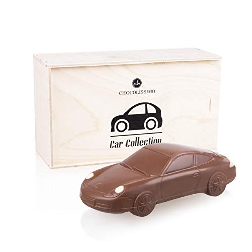 Porsche 911 Carrera - Coche de chocolate - en una caja de madera | Regalo de cumpleaños | Presente para entusiastas del automóvil | Niños | Adultos | Regalo divertido | Hombre | Mujer | Dia del padre