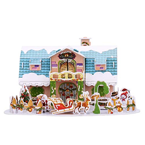 PRETYZOOM Casa de Navidad mini casa de muñecas 3D DIY en miniatura casa kit de construcción Navidad regalo para manualidades Dollhouse modelo maqueta para niños niñas kit de artesanía PRETYZOOM Casa de Navidad mini casa de muñecas 3D DIY en miniatura casa kit de construcción Navidad regalo para manualidades Dollhouse modelo maqueta para niños niñas kit de artesanía