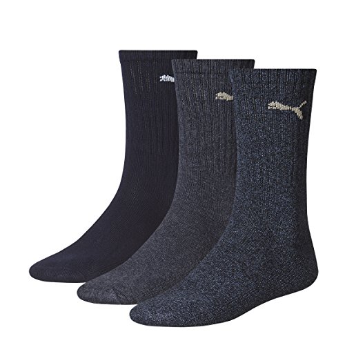 Puma Sports Socks - Calcetines de deporte para hombre, color azul, talla 35-38, 3 unidades