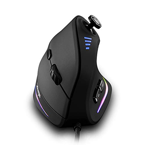 Ratón Vertical con Barra de Control,Zelotes Ratón Ergonómico 10000 dpi,11 Botones Mouse Gaming,Diseño Ergonómico Vertical para Reducir la Muñeca Masculina Ratón Vertical con Barra de Control,Zelotes Ratón Ergonómico 10000 dpi,11 Botones Mouse Gaming,Diseño Ergonómico Vertical para Reducir la Muñeca Masculina