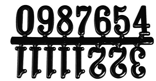 RAYHER HOBBY Dígitos para Relojes 8932200, 20 mm, autoadhesivos, Bolsa de 1 Juego, Color Negro