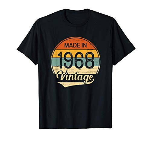 Regalo Hombre Mujer Cumpleaños 53 Años Vintage Made in 1968 Camiseta