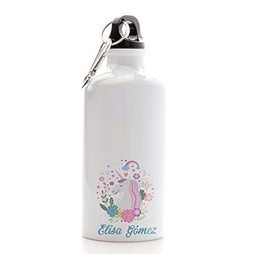 Regalo Original Cantimplora Infantil de Aluminio Personalizada con Nombre y Unicornio para la Vuelta al Cole 400ml Regalo Original Cantimplora Infantil de Aluminio Personalizada con Nombre y Unicornio para la Vuelta al Cole 400ml