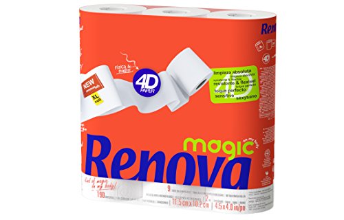 Renova Papel Higiénico Magic - 7 paquetes de 9 rollos- Total 63 rollos
