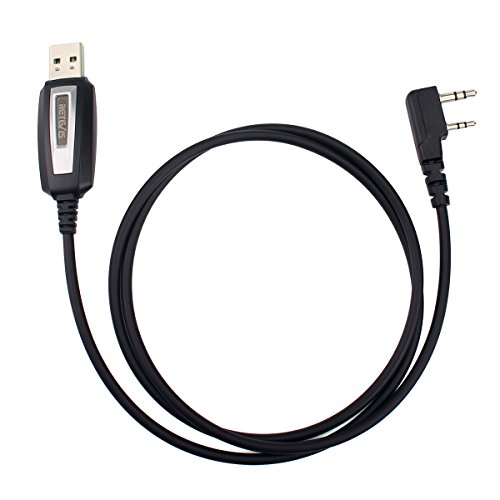 Retevis Cable de Programación USB de 2 Pines Compatible con Walkie Talkie RT22 RT24 RT27 RT7 RT5 RT5R RT5RV RT81 H777 QUANSHENG PUXING WOUXUN HYT BAOFENG UV5R Kenwood