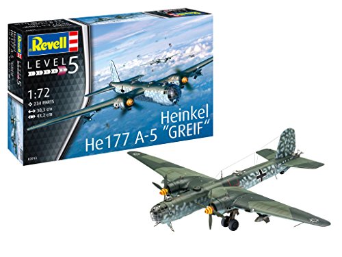 Revell - Maqueta Heinkel He177 A-5 "Greif, Kit Modelo, Escala 1: 72 (03913)
