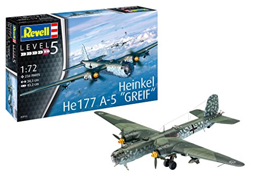 Revell - Maqueta Heinkel He177 A-5 "Greif, Kit Modelo, Escala 1: 72 (03913) Revell - Maqueta Heinkel He177 A-5 "Greif, Kit Modelo, Escala 1: 72 (03913)