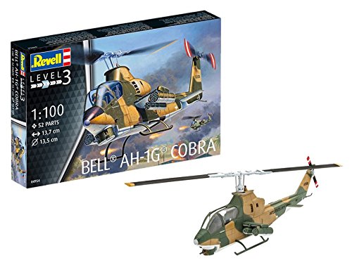 Revell Maqueta Helicóptero Bell AH-1G Cobra, Kit Modello, Escala 1:100 (4954) (04954), 13,7 cm de Largo
