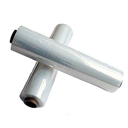 Rollos de film transparente para embalajes y palés, material muy resistente, ancho de 40 cm., Pack of 6, transparente, 1