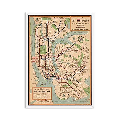 Rompecabezas De Madera 1000 Piezas - Vintage Nueva York Subway City Map Pattern Puzzle, para Adultos Y Niños, Adolescentes Adultos Pruebas De Estrés Desafío Juguetes Difíciles,1000Pcs