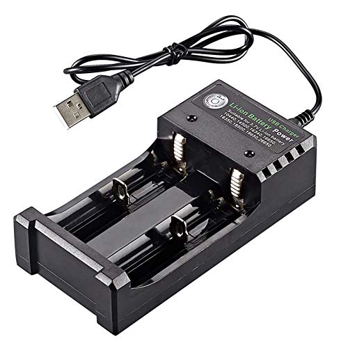 RUIHUA Cargador de batería de Doble Ranura USB con Cable, 18650 Linterna de Alta Potencia comisiones de Manera Independiente baterías de Litio de 3,7 V cilíndrica 2