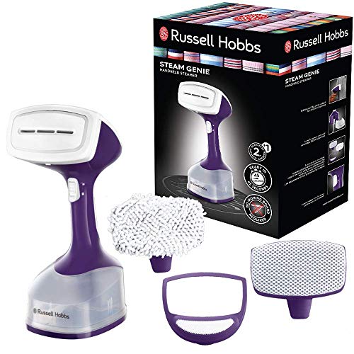 Russell Hobbs Steam Genie 25600-56 - Plancha de vapor vertical, cepillo de mano, incluye 3 accesorios ropa, 1650 W, color morado