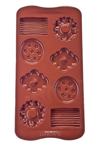 SCG25 Molde de Silicona para chocolatines con Forma de Galletas, Color marrón