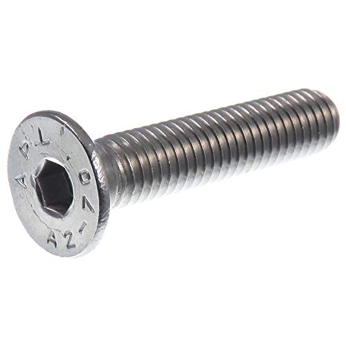 SECCARO Tornillo avellanado M8 x 40 mm, acero inoxidable V2A VA A2, DIN 7991 / ISO 10642, hexágono interior, 20 piezas